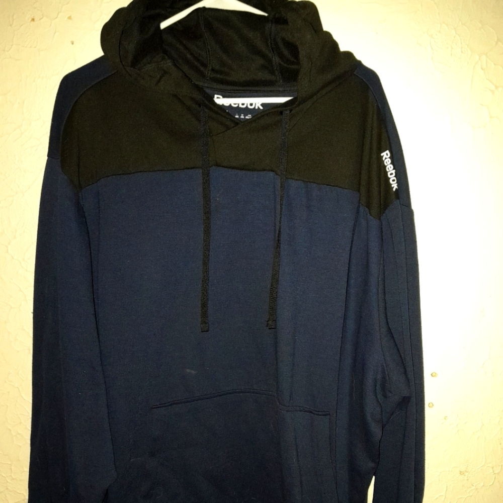 Reebok Men's Black and Blue Hoodie